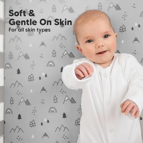 Vista 8 de KeaBabies Paquete de 2 sábanas para cuna pequeñas y 2 sábanas orgánicas para cuna para niños, niñas, sábanas bajeras de jersey, sábanas para cuna