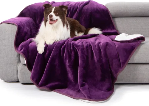 Vista 14 de gogobunny Manta de cama impermeable, manta reversible de forro polar Sherpa para perro, cachorro y gato, funda para muebles que protege la cama Beige