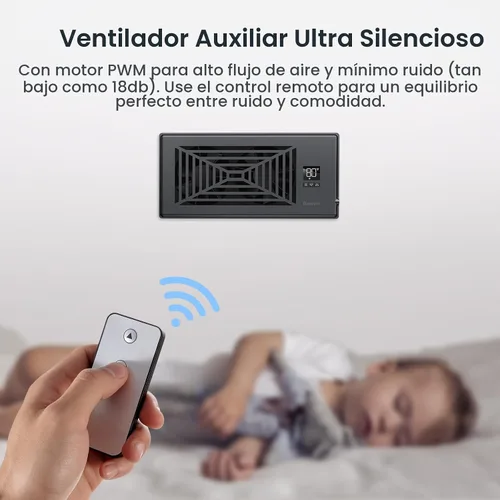 Vista 5 de BIOWIND Ventilador silencioso de refuerzo de registro se adapta a agujeros de registro de 4" x 10", ventilador de salida de aire acondicionado de 10