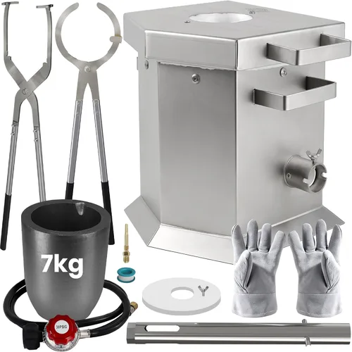 Vista 2 de CANALHOUT Kit de horno de fusión de propano de 15.4 lbs/15 libras con 2 pinzas y crisol