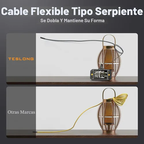 Vista 5 de Teslong Cámara de boroscopio con luz para pared de fontanería mecánica