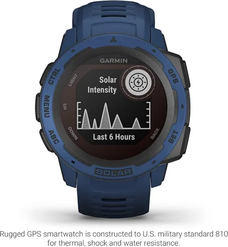 Vista 2 de Garmin - Reloj inteligente Instinct Solar Rugged GPS de 1.772 in - Azul marea (renovado)