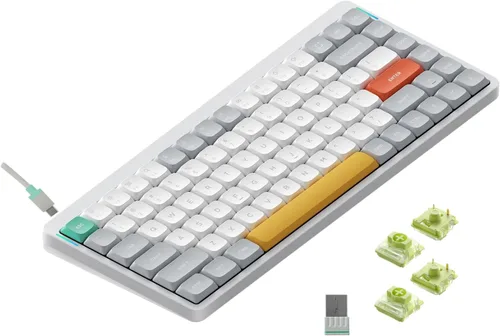 Vista 9 de NuPhy Air75 V2 Teclado mecánico portátil de 75% de bajo perfil, teclado inalámbrico, compatible con Bluetooth/2.4G/USB-C, teclados RGB Bluetooth