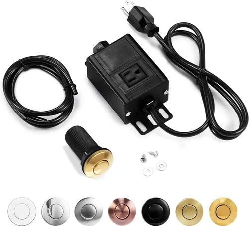 Vista 7 de CLEESINK - Kit de interruptor de aire para la parte superior del fregadero para eliminación de basura (2.5 pulgadas, negro)