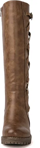 Vista 4 de GLOBALWIN Women's Boots Back Lace Up Fall Winter Fashion Knee High Boots For Women