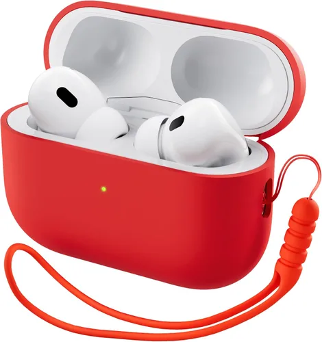 Vista 8 de ORNARTO Funda compatible con AirPods Pro 2 2022, silicona híbrida protectora completa para AirPods Pro de 2ª generación, cubierta frontal LED