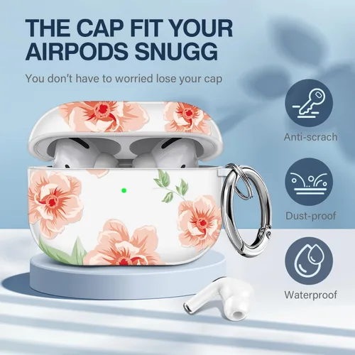 Vista 6 de Funda compatible con Airpod Pro con llavero, kit de cordón, funda para Airpod Pro, funda para Apple Airpods Pro, funda para Airpods Pro