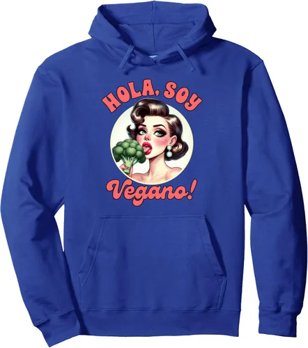 Vista 3 de Vegan Life Vegetarian Broccoli Spanish Hola Soy Vegano Pullover Hoodie