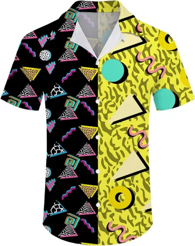 Vista 2 de Conjunto deportivo de 2 piezas para hombre, camisa hawaiana, pantalones cortos, camisa con botones y pantalones cortos con sombreros de pescador