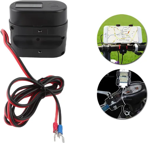 Vista 4 de Adaptador de teléfono USB dual para motocicleta, enchufe y voltaje para encendedor de cigarrillos