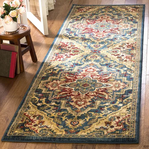 Vista 4 de SAFAVIEH Kashan Collection - Alfombra de área de 2 x 3 pies, color rojo y beige, diseño oriental tradicional, no desprende pelusa y de fácil