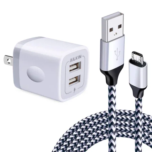 Vista 12 de AILKIN Cargadores de iPhone, [certificado Apple MFI] Cable Lightning trenzado de 6 pies de largo + cargador de pared USB, cable de alimentación