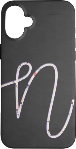 Vista 22 de Carcasa para iPhone 16 con monograma de letra N de plata clara
