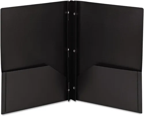Vista 3 de Smead Carpeta de polietileno con dos bolsillos, cierre estilo gancho, tamaño carta, negro, 25 por caja (87725)