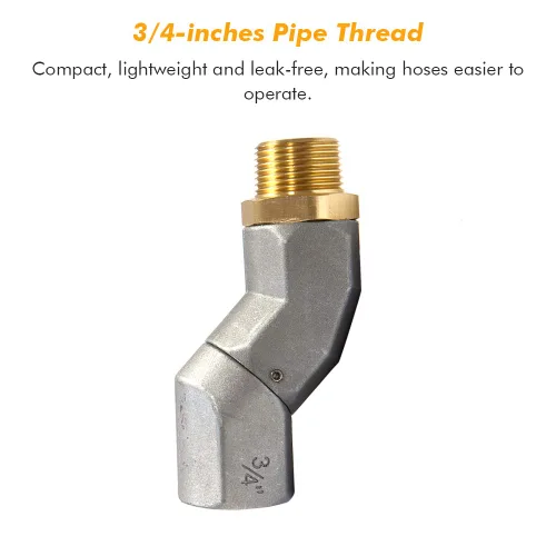 Vista 2 de Giratorio de combustible de 3/4 pulgadas, manguera giratoria de combustible con conector NPT de 3/4 pulgadas con conector giratorio de avión