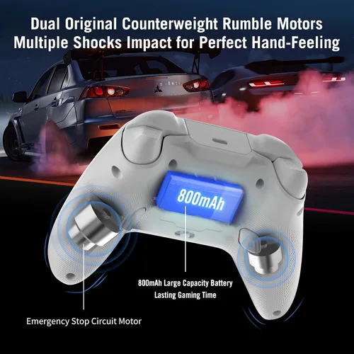 Vista 6 de FLYDIGI Direwolf 2 PC Gaming Controller Hall Effect Joystick & Trigger Dual Vibration 800mAh Battery Gyro Mapping Multi-Platform Controller for
