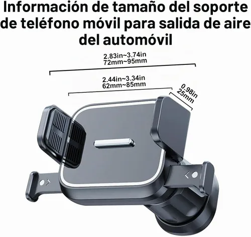 Vista 7 de Soporte de teléfono para ventilación de automóvil, con bloqueo de una tecla, clip de extensión universal para automóvil, nunca bloquea