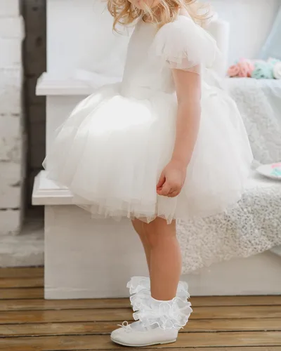 Vista 6 de Witwot Calcetines para niña pequeña con volantes grandes de encaje con volantes