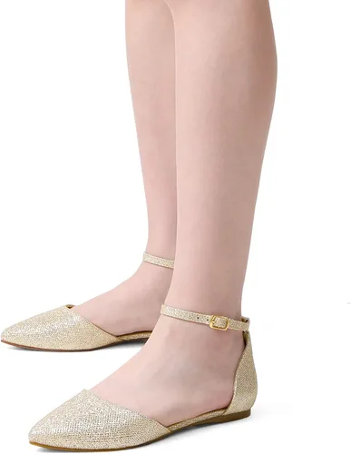 Vista 5 de DREAM PAIRS - Zapados D'Orsay en punta o puntiagudos, casuales, sin estampados, estilo ballet, cómodos, suaves y antideslizantes, para mujer