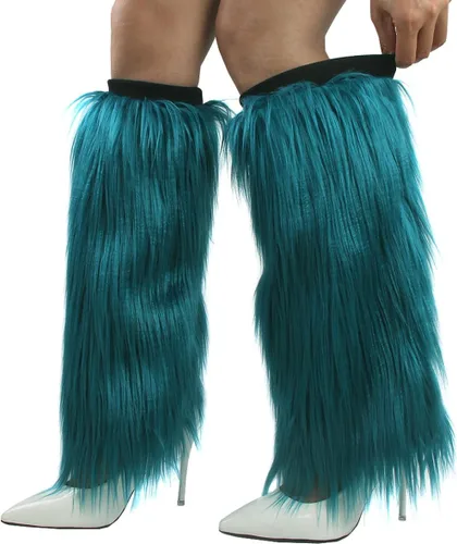 Vista 2 de Calentadores de piernas de piel sintética para mujer, fundas largas y acogedoras para botas