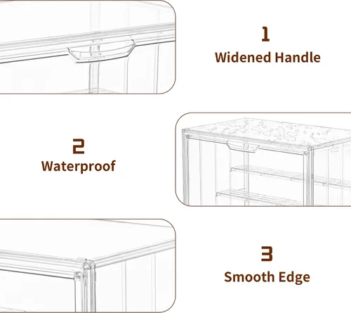 Vista 7 de Vitrina para coleccionables, vitrina de acrílico ajustable de 4 capas con puerta magnética, caja de exhibición apilable transparente para figuras, 1