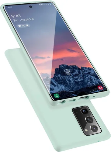 Vista 9 de Diseñada para Galaxy Note 20, funda de goma de gel de silicona líquida a prueba de golpes, cojín de forro de tela de microfibra suave compatible