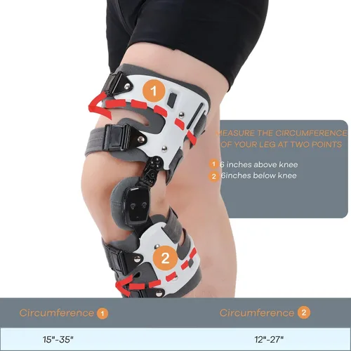 Vista 2 de Rodillera OA Unloader Rodillera, OA Rodillera OA Descargador de Osteoartritis Medial o Lateral Soporte de Rodilla para Artritis Dolor Hueso en Hueso