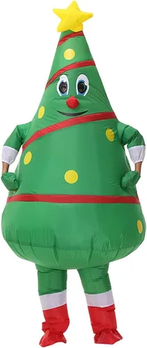 Vista 4 de Disfraz inflable de Navidad para árbol de Navidad, disfraz de Navidad para adultos NavidadHalloween