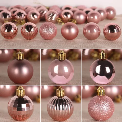 Vista 63 de Esferas pequeñas de bronce de 1.6 pulgadas para decoración del árbol de Navidad, adornos inastillables para cumpleaños, Halloween, vacaciones, boda