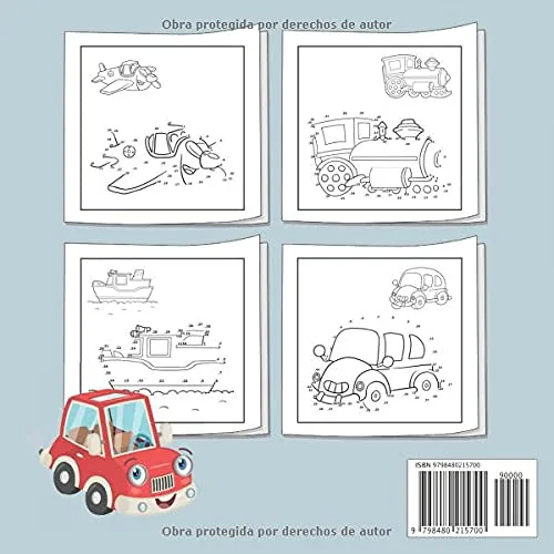 Vista 2 de Vehículos Une Los Punto & Colorare Para Niños Unir Numeros - Coloración Para Chicas y Chicos Transporte Camión, Avión, Coche, Tren, Barco