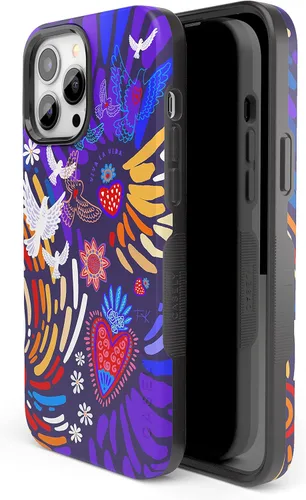 Vista 4 de Casely Funda para iPhone 13 Pro Compatible con MagSafe Viva La Vida Funda Frida Kahlo Collage