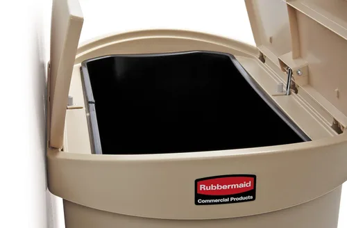 Vista 4 de Rubbermaid Commercial Products Slim Jim - Papelera de plástico, botes de basura con pedal