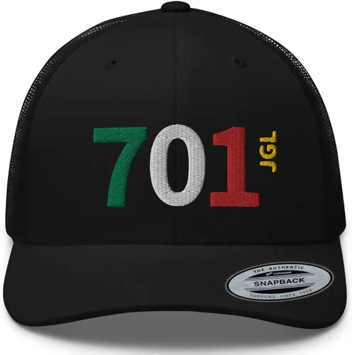 Vista 2 de RIVEMUG 701 JGL Gorra de camionero bordada, Chapo Guzman Chapito Snapback Gorra ajustable Gorra JGL, Transparente