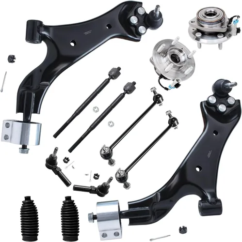 Vista 30 de Detroit Axle - Kit de suspensión delantera 4WD para Nissan Frontier Pathfinder Xterra, 2 cubos de rodamientos de ruedas, 2 brazos de control