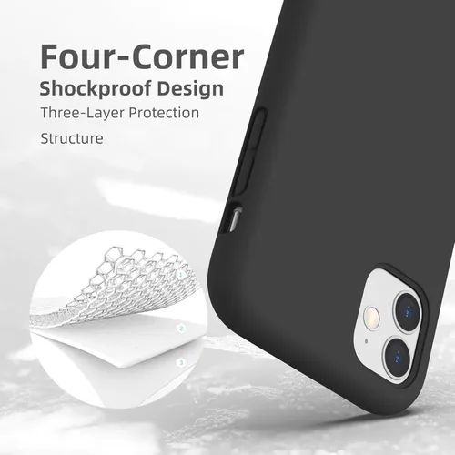 Vista 5 de Funda de silicona líquida compatible con iPhone 11 (6.1 pulgadas), cubierta de goma de gel de protección completa con forro de microfibra suave