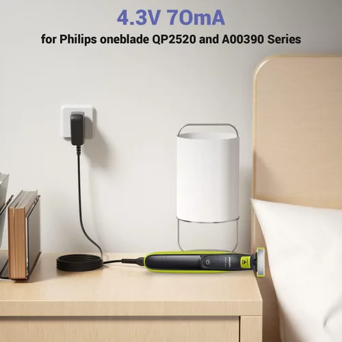 Vista 7 de Cargador de 4.3V apto para Philips Norelco One Blade Old Model A00390 QP2520 QP2521 QP2522 QP2515 MG5700 MG3740 MG3720 QG3330 Afeitadora eléctrica