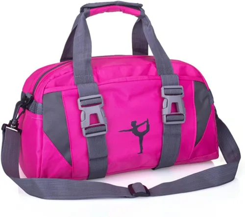 Vista 4 de Bolso deportivo de danza pequeñogrande para mujeres y adolescentes, para gimnasio, yoga, para pasar la noche, fin de semana, etc., Rosa, L