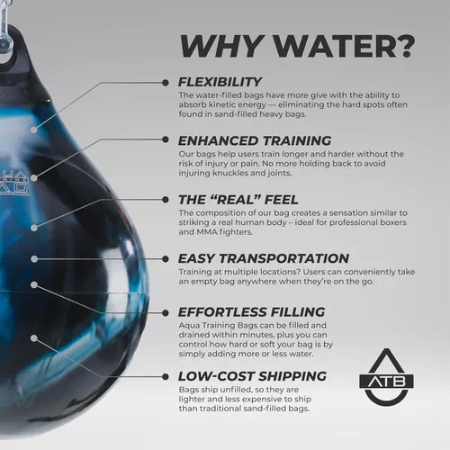 Vista 4 de Bolsa de entrenamiento Aqua Training Bag, saco de boxeo pesado de 18" y 120 libras