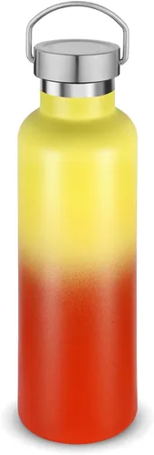 Vista 40 de Volhoply 24 onzas Botella de agua aislada con boca estándar con tapa de combinación de plástico y acero inoxidable, botellas de agua de 304 18/8