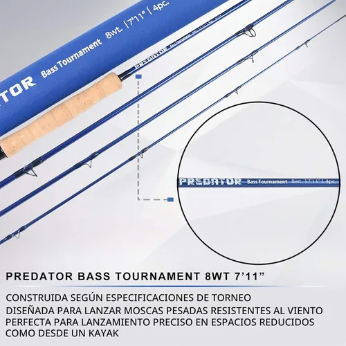 Vista 2 de M MAXIMUMCATCH Maxcatch Predator Big Game y caña de pescar con mosca de agua salada: 7'11''/9'2''/10', 4 piezas, 8/9/10/11/12