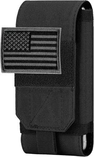 Vista 8 de Funda Táctica Molle para Teléfono, Funda de Cinturón con Asa de Bucle Resistente con Parche de Bandera para iPhone 17 Pro Max/Air/17 Pro/17/16 Pro