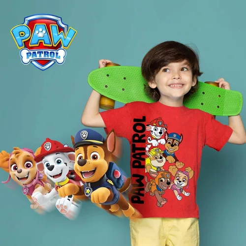 Vista 5 de Camiseta gráfica de Paw Patrol (conjuntos) Marshall Chase Rubble Rocky Skye Everest Zuma Outfit Tee para niños pequeños de cumpleaños a niños