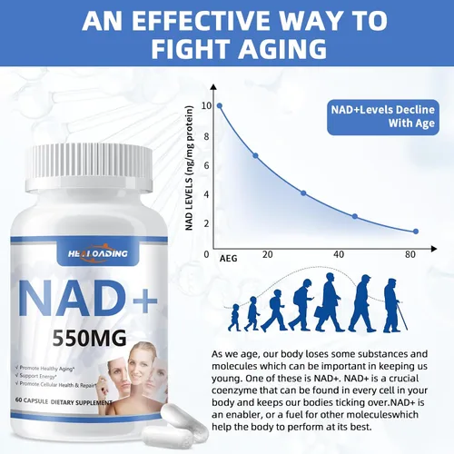 Vista 5 de Suplemento NAD liposomal para mujeres: Suplemento NAD+ con Resveratrol 550MG Apoyo Reparación Celular Apoyo Energía y Envejecimiento Saludable