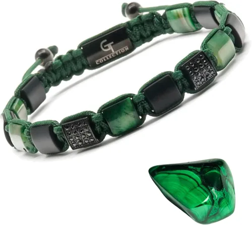 Vista 11 de Pulsera de cuentas planas de la colección GT, pulseras ajustables de gemas para hombres