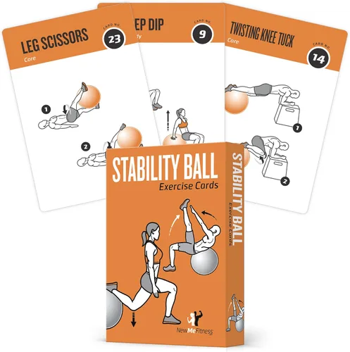 Vista 10 de NewMe Fitness Tarjetas de entrenamiento de peso corporal, baraja de instrucciones de fitness para mujeres y hombres, guía de fitness