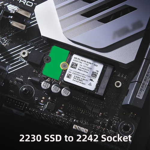 Vista 5 de chenyang Paquete de 2 tarjetas convertidoras M.2 2230 a 2242 a 2260 a 2280 NVME NGFF SSD Adaptador extendido