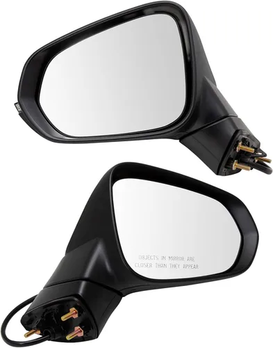 Vista 75 de TRQ Conjunto de 2 piezas de espejo lateral para conductor y pasajero, ajuste eléctrico, sin calefacción, sin memoria, color negro, compatible