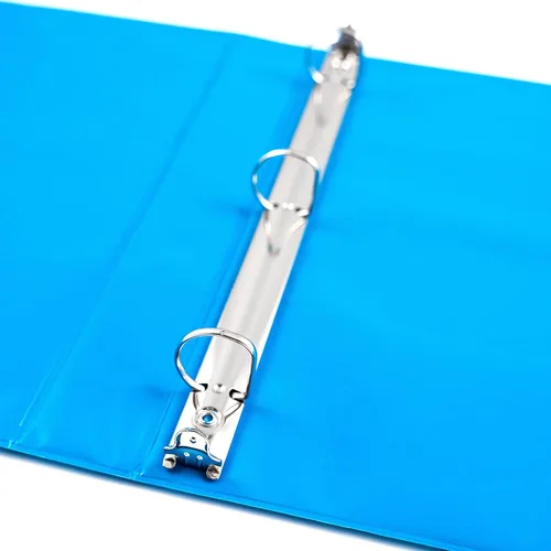 Vista 3 de Yoobi Carpeta azul de 3 anillas, carpeta de 1 pulgada con anillos redondos en D y 2 bolsillos, organizador duradero, sin PVC con capacidad de 275