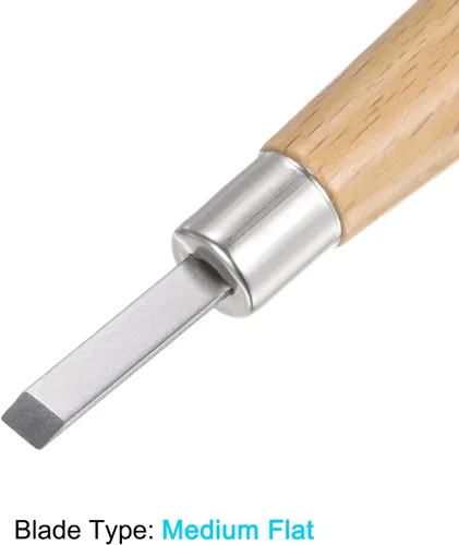 Vista 3 de uxcell Cuchillo de tallado de madera, cinceles, 0.205 in 50# acero al carbono medio plano esculpir Graver para bricolaje, manualidades, escultura