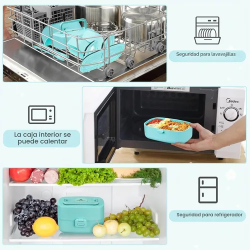 Vista 8 de Lonchera Bento para niños con termo de sopa de 8 onzas, 2 recipientes de alimentos a prueba de fugas, una bolsa de almuerzo, tarro de comida